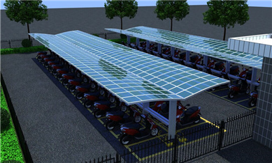 至尊卡爾電瓶車(chē)充電棚解決方案，打造小區(qū)單位新地標(biāo)