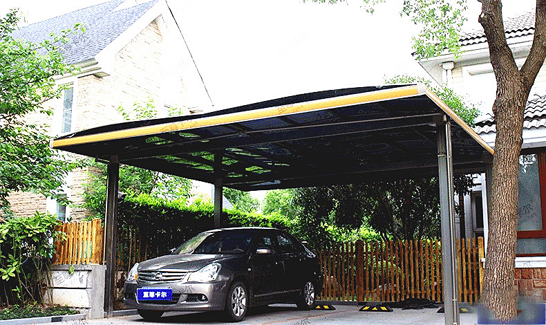 室外停車位搭個這樣的車位遮陽棚吧，愛車再也不用天天洗了