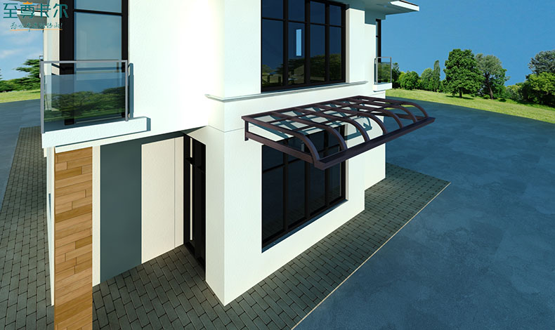 大門雨棚效果圖大全？耐力板雨棚壽命多長？